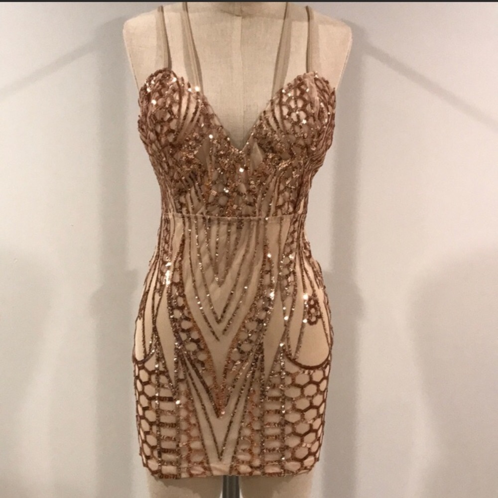 Rose Gold Sequin Dress